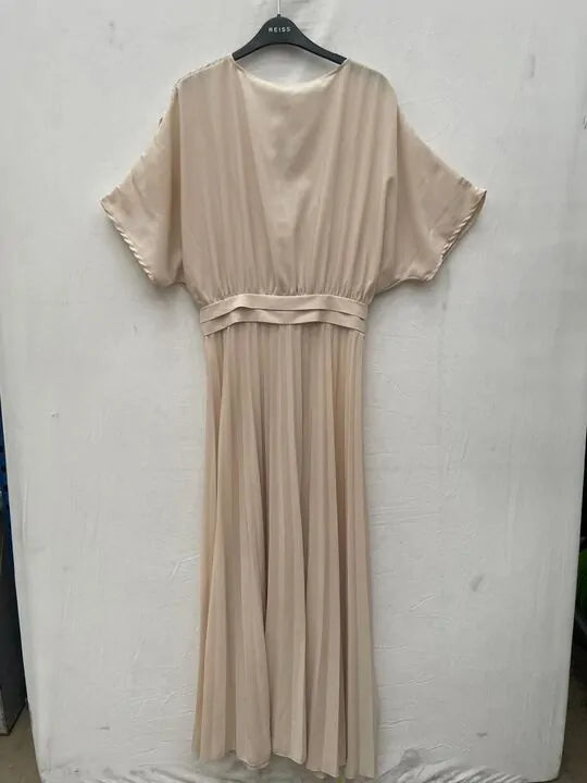Mango - Ecru Drop Shoulder A-line Dress Size: L