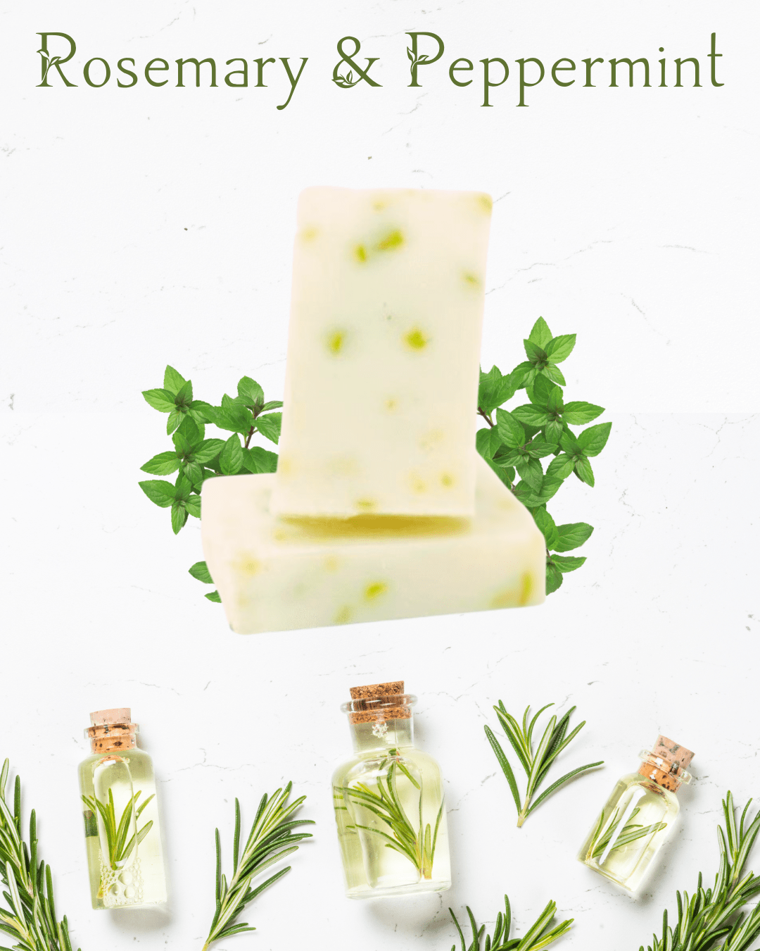 Rosemary & Peppermint Soap 100g– Herbal Refreshment – Rosemary & Peppermint Clarity