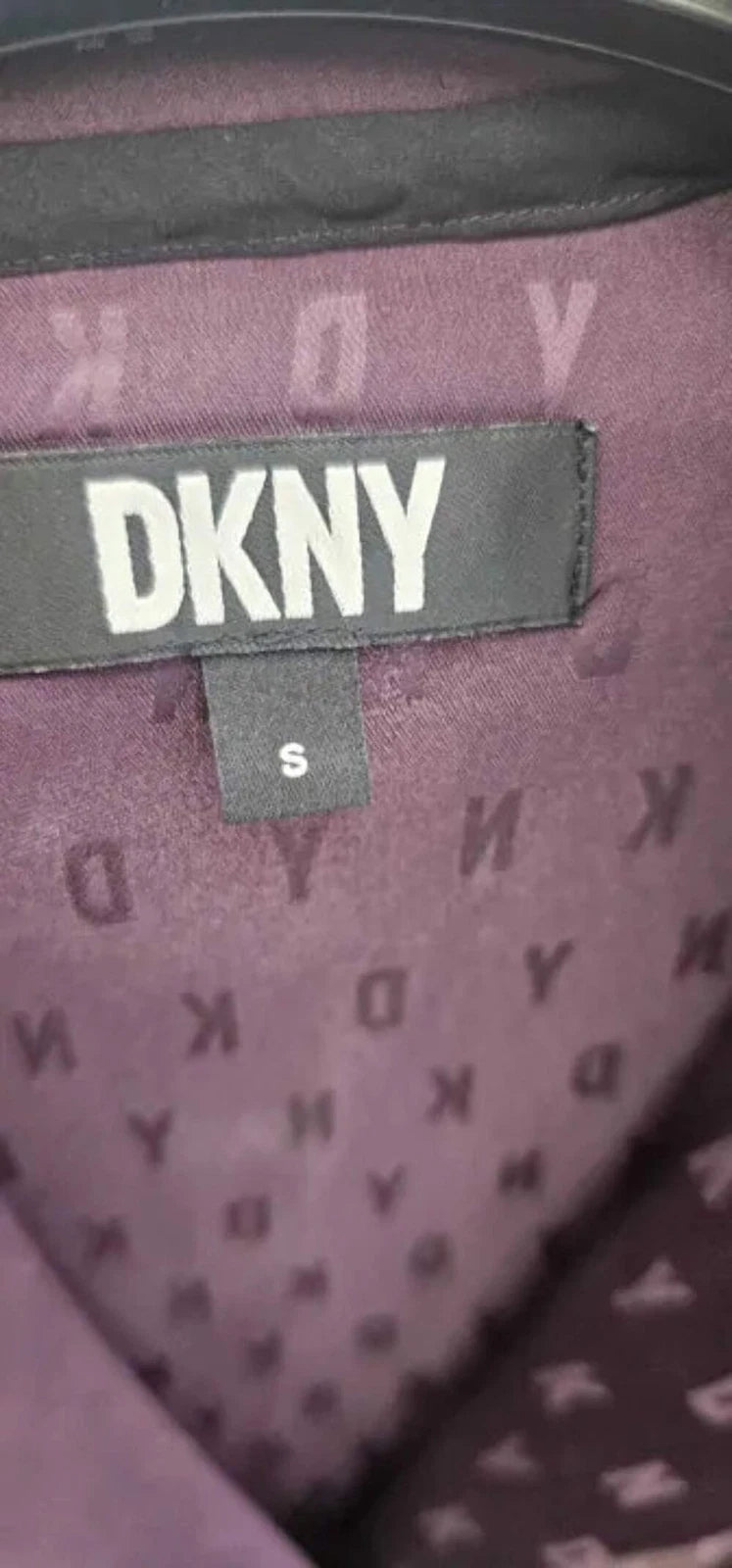 Dkny- Purple-Plum Jacquard Satin Pyjama -Purple Size: Small