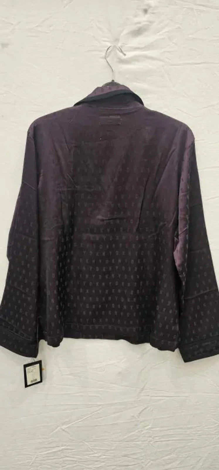 Dkny- Purple-Plum Jacquard Satin Pyjama -Purple Size: Small