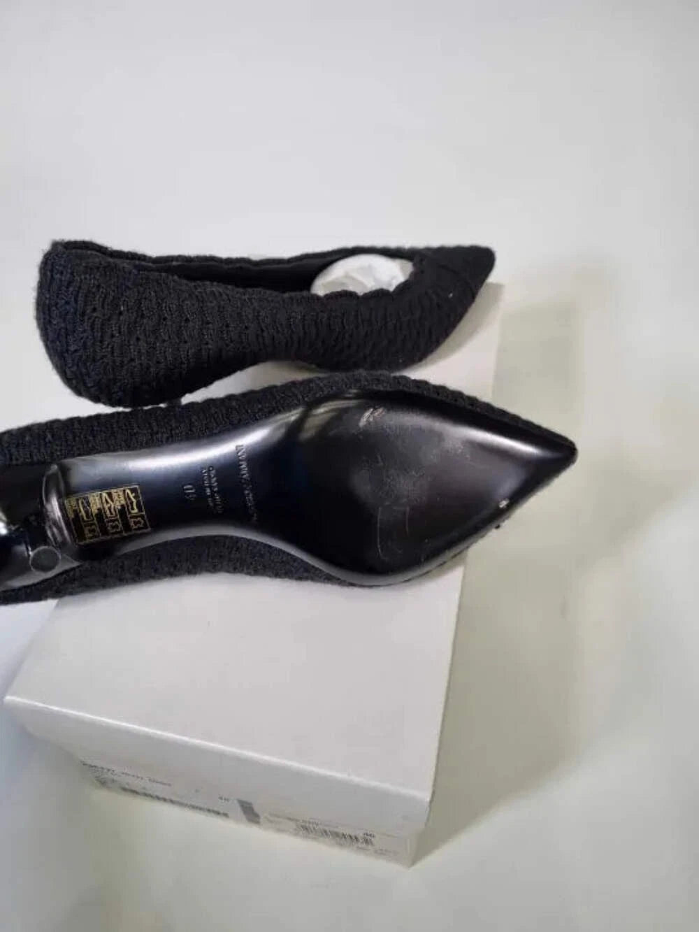 Emporio Armani-Black Pointed Heels Size: UK 7