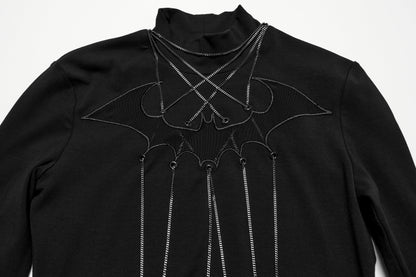 Punk Rave Morrigan Bat Chain Goth Top In Black