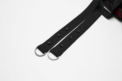 Punk Rave Morrigan Mesh Plaid High-Low Skirt