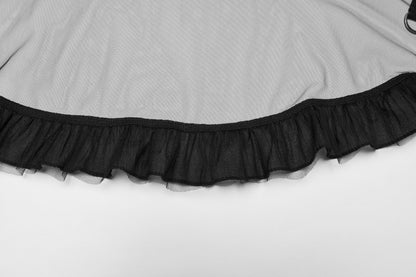 Punk Rave Morrigan Mesh Plaid High-Low Skirt