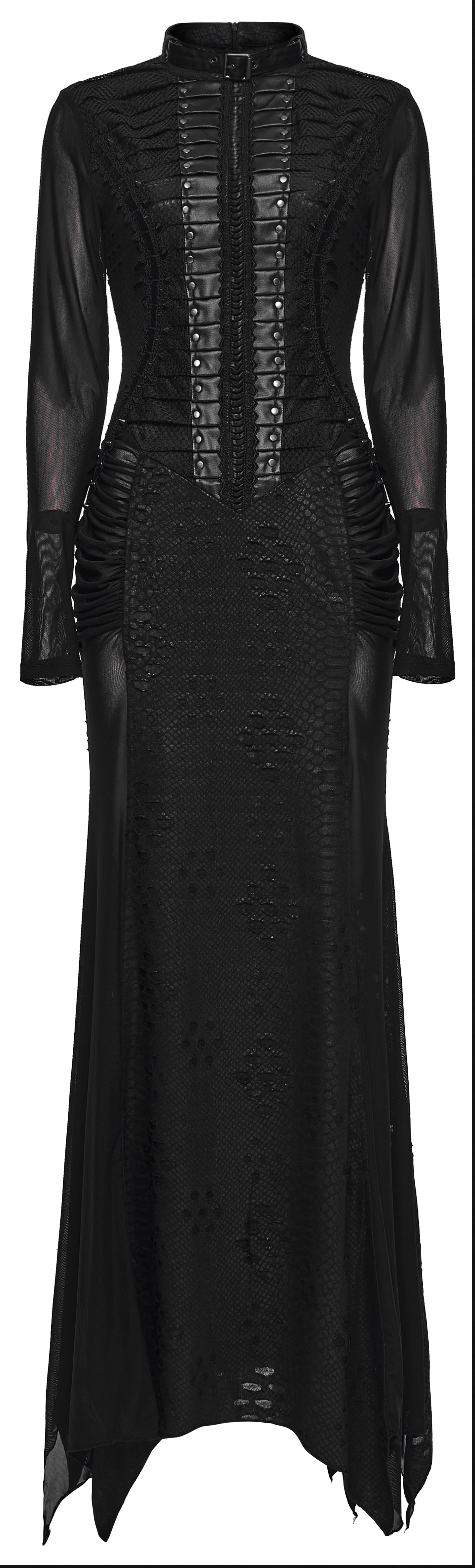 Punk Rave Seraphine Spinal Lace Panel Maxi Dress In Black