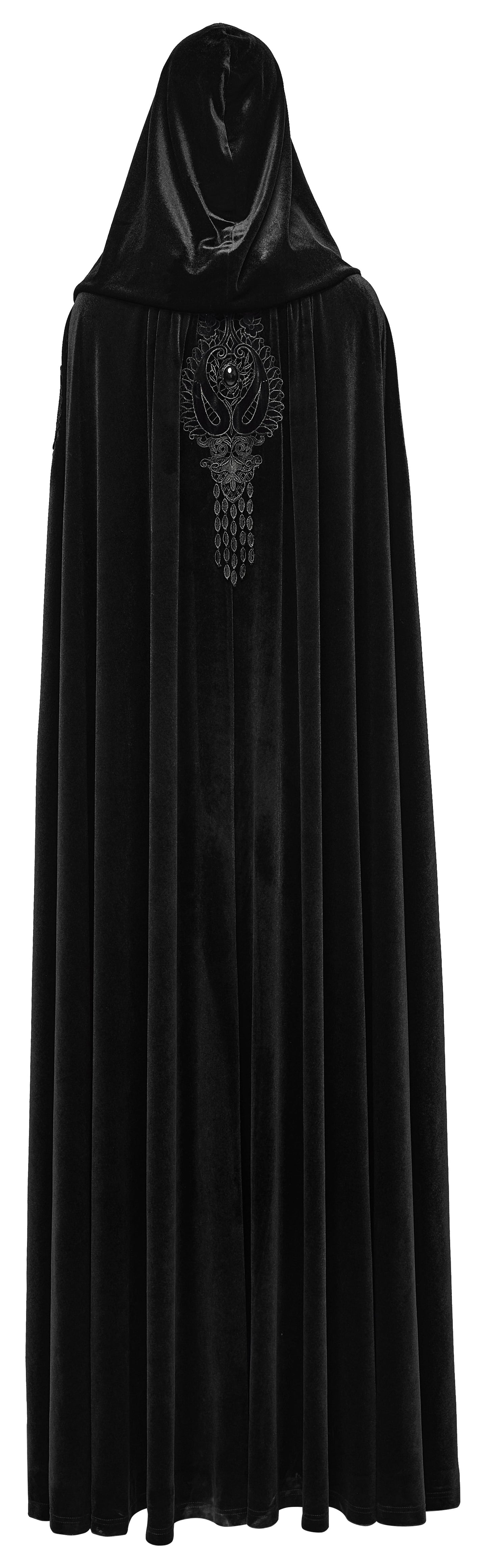 Punk Rave Goth Velvet Cloak – Black