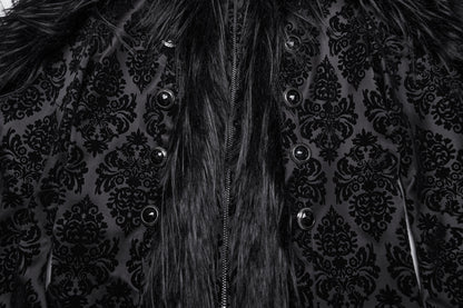Punk Rave Morrigan Goth Gorgeous Jacquard Coat - Black
