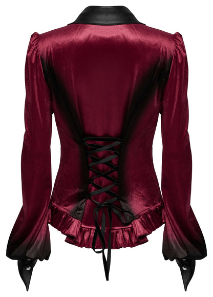 Punk Rave Fawn Gradient Printed Shirt in Red