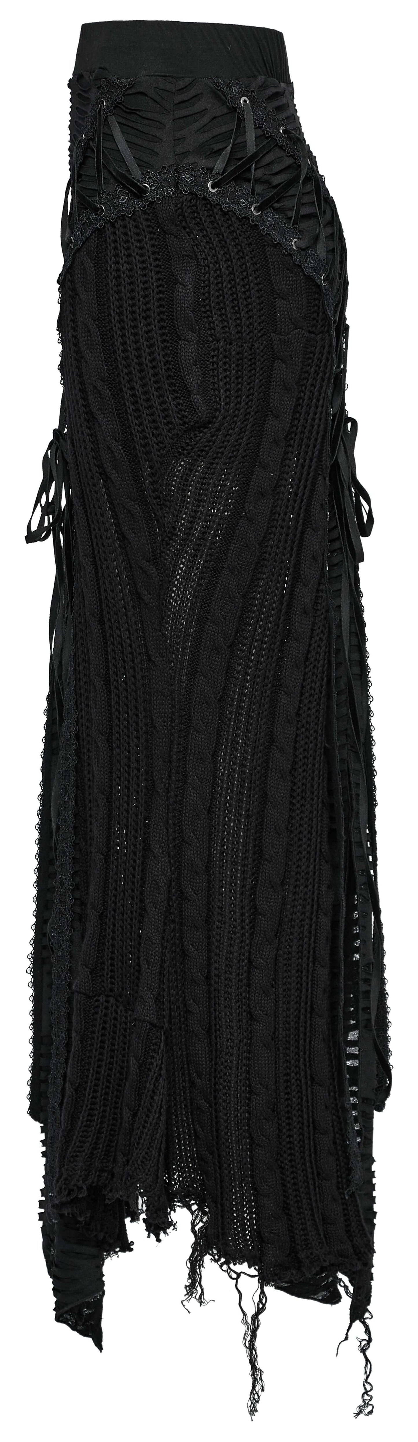 Punk Rave Anastasia Gothalyptic Knitted Fishtail Skirt with Lace Up Features