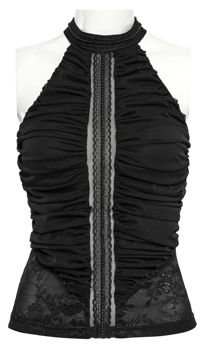Punk Rave Kalliope Pleated Halter Neck Top