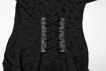 Punk Rave Seraphine Spinal Lace Panel Maxi Dress In Black