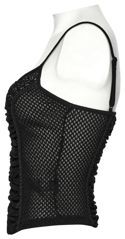 Punk Rave Zerah Fish Scale Mesh and Lace Camisole