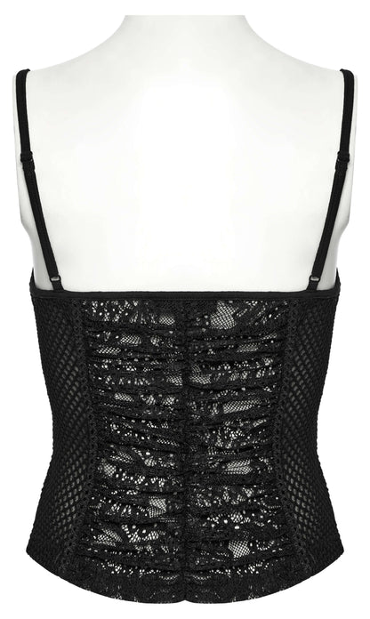 Punk Rave Zerah Fish Scale Mesh and Lace Camisole