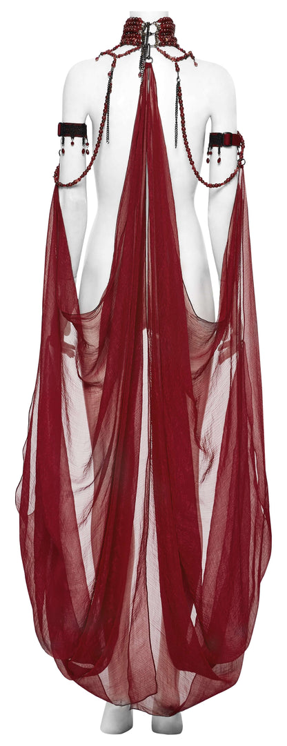 Punk Rave Dark Night Vampire Cloak in Red