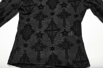 Punk Rave Ravena Cross Flocking Mesh Top