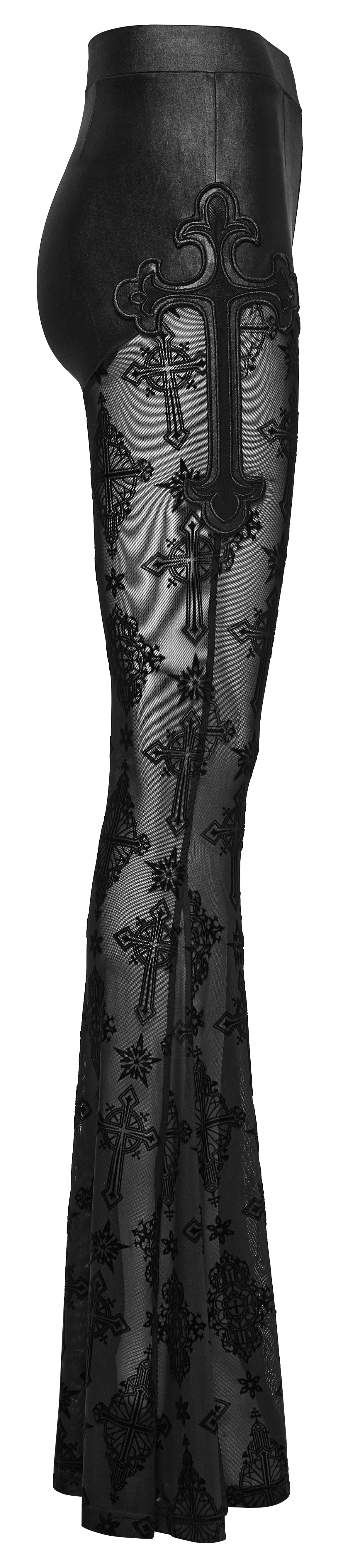 Punk Rave Seraphina Cross Flocking Flare Pants