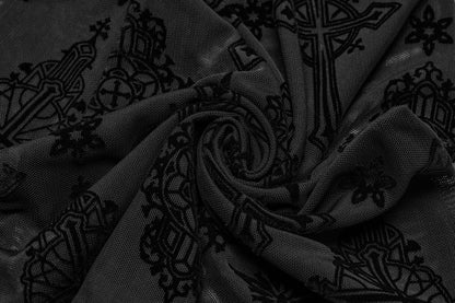 Punk Rave Seraphina Cross Flocking Flare Pants