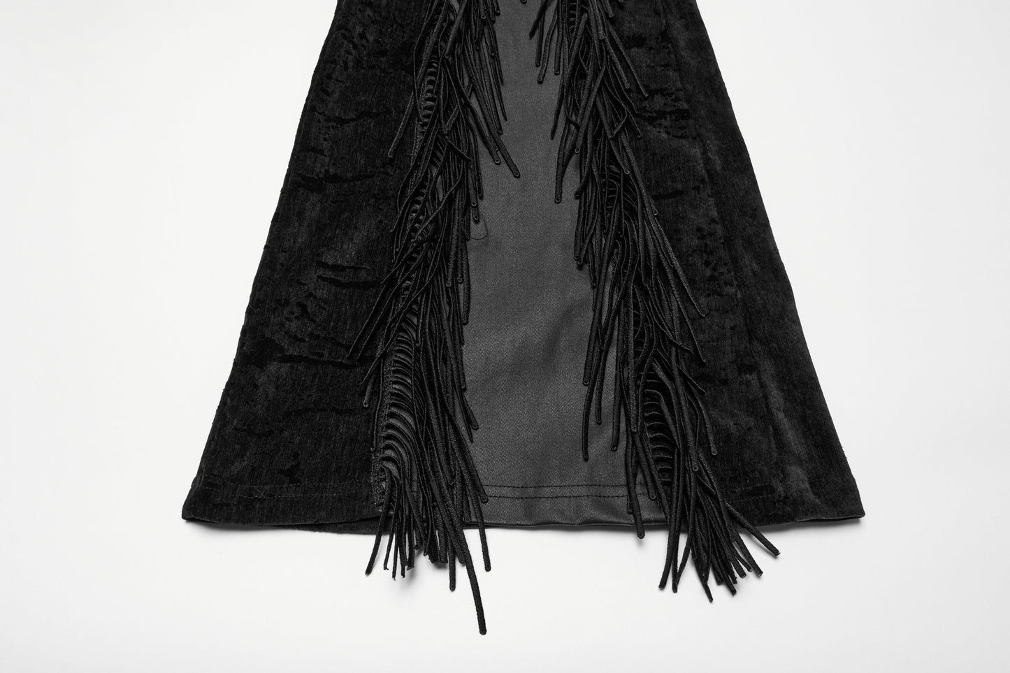 Punk Rave Morrigan Wasteland Tassel Flare Goth Trousers In Black