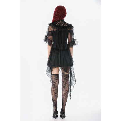 Dark in Love Morwenna Gothic Lace Ruffle Capelet