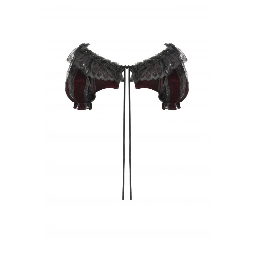 Dark in Love Isolde Velvet & Lace Puff Sleeve Bolero