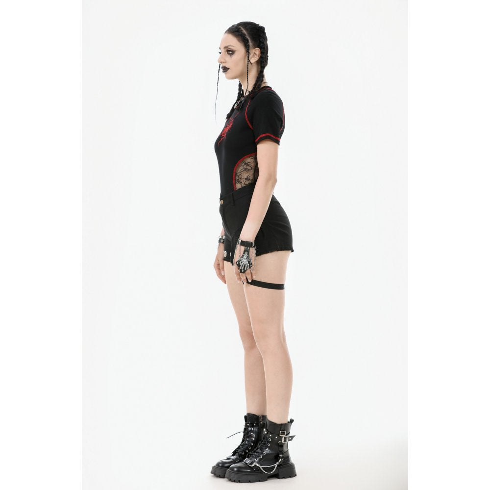 Dark in Love Gwen Pleated Garter Shorts