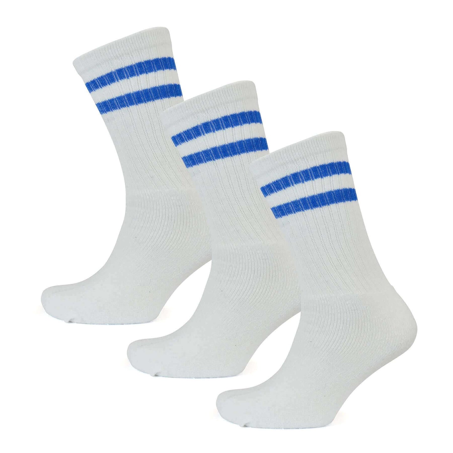 10 Pairs Men's Cotton Rich Striped Sport Socks Moisture-Wicking Reinforced Heel Toe for Running Hiking Football Outdoor Black White Grey UK 6-11 by Sock Stack