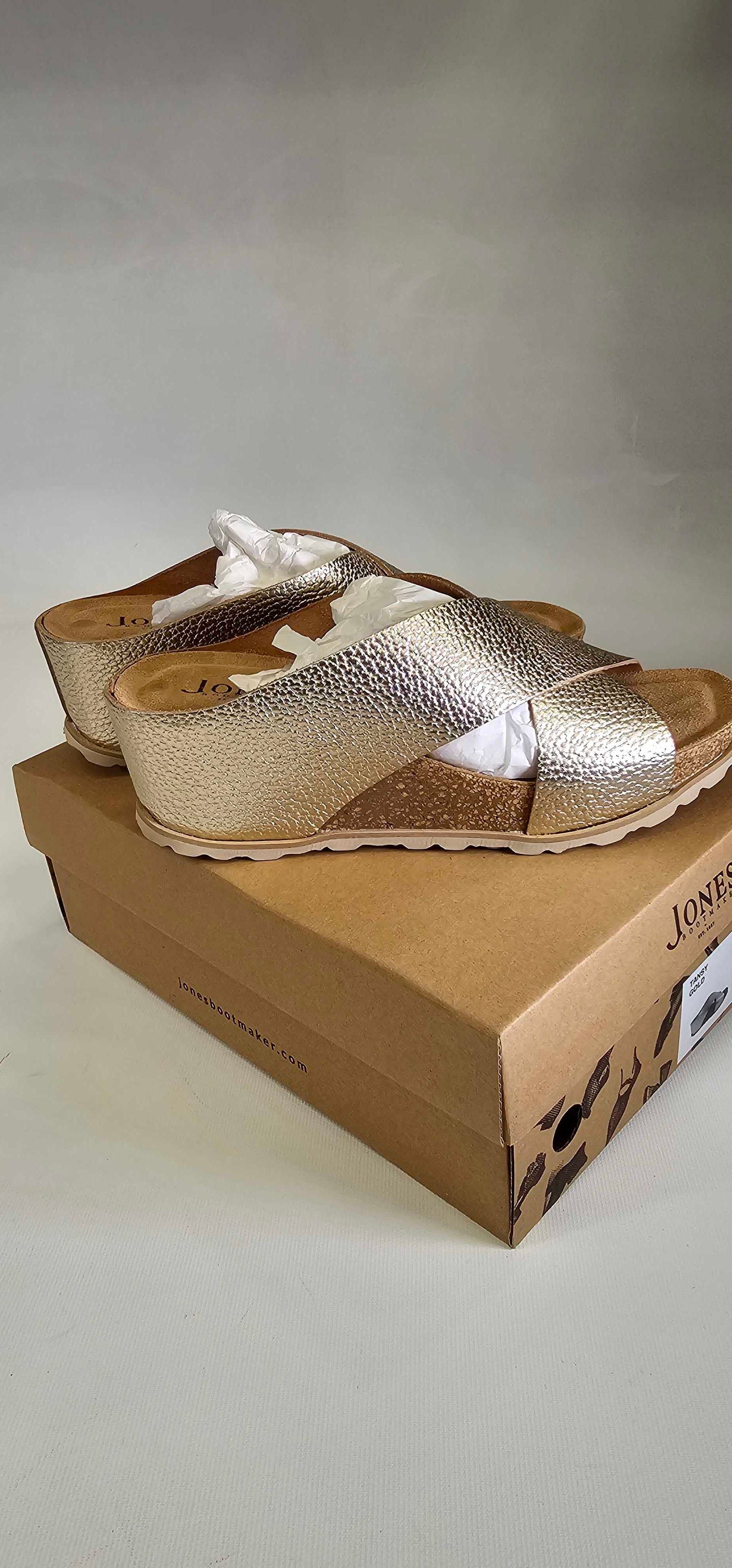 Jones Bootmaker - Gold Tansy Crossover Flat Mules - Brown Size: Uk6