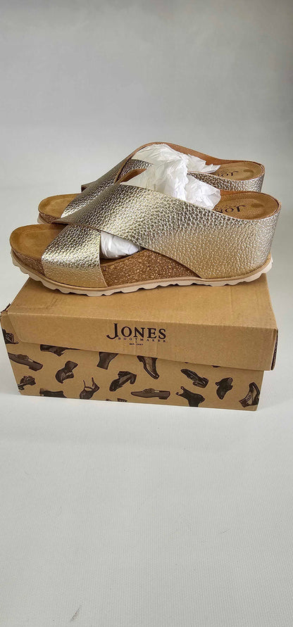Jones Bootmaker - Gold Tansy Crossover Flat Mules - Brown Size: Uk6