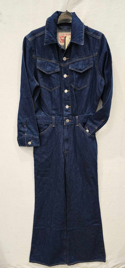Levi's - Dark Blue Flared Western Jumpsuit - Blue Size: 25