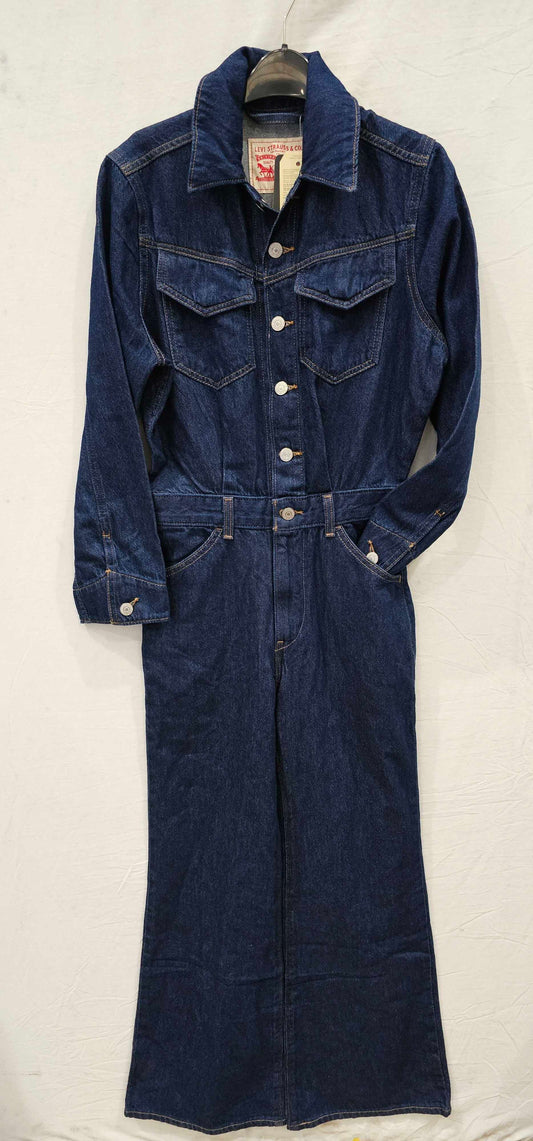 Levi's - Dark Blue Flared Western Jumpsuit - Blue Size: 25