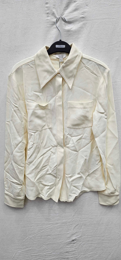 Reiss - White Natalia Fitted Shirt - White Size: Uk10