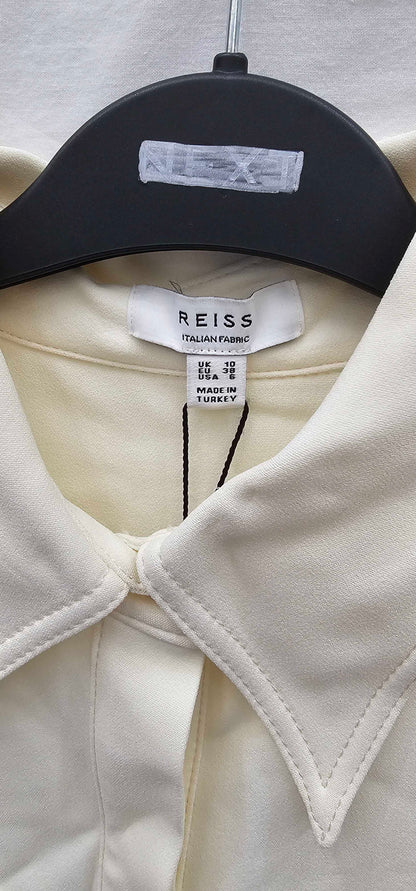 Reiss - White Natalia Fitted Shirt - White Size: Uk10