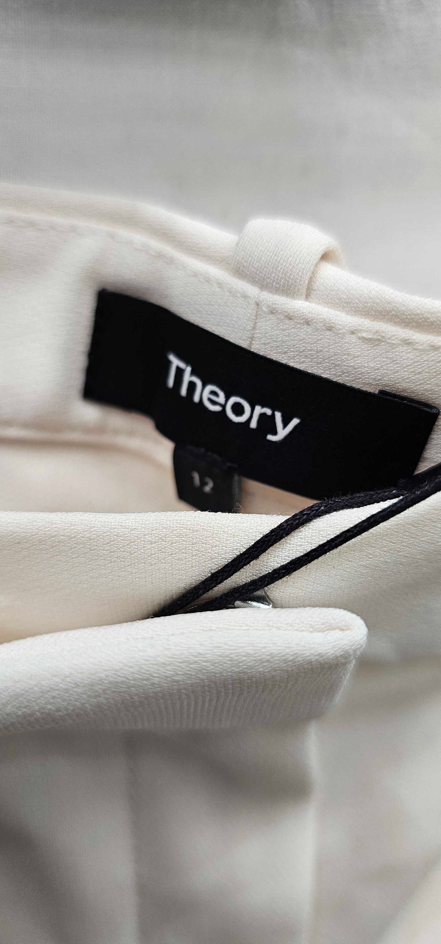 Theory-j0709220y0c-16-ivory-ivory Treeca Trousers-ivory Size: Uk16