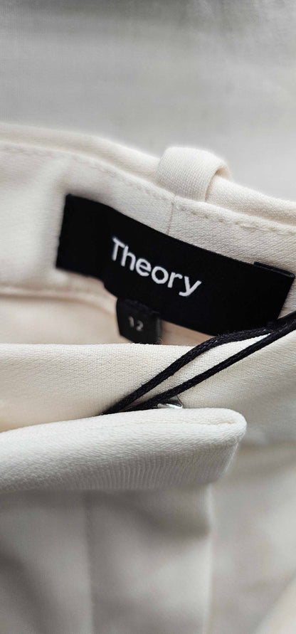 Theory-j0709220y0c-16-ivory-ivory Treeca Trousers-ivory Size: Uk16