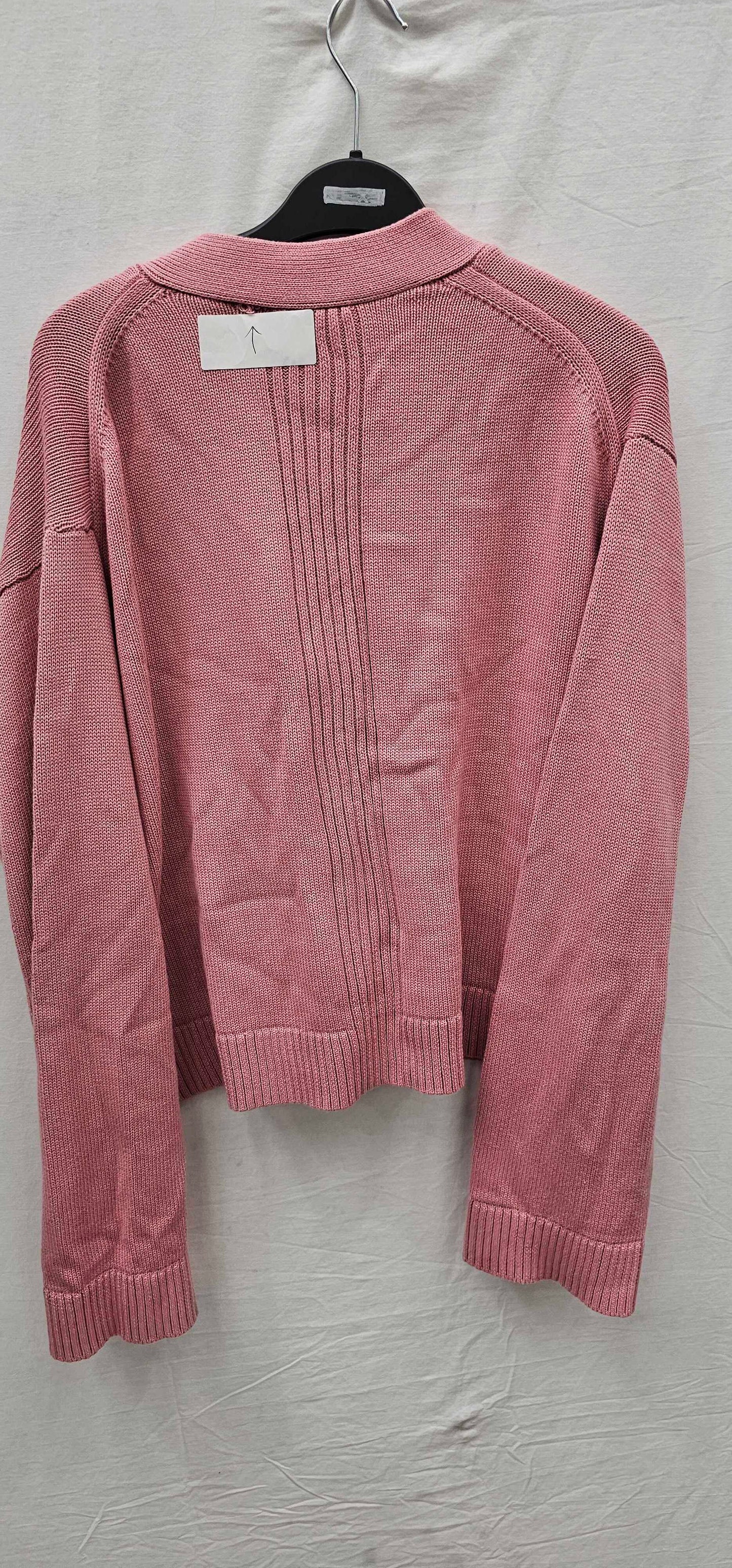 Whistles - Pink Nina Button Front Cotton Cardigan - Pink Size: L