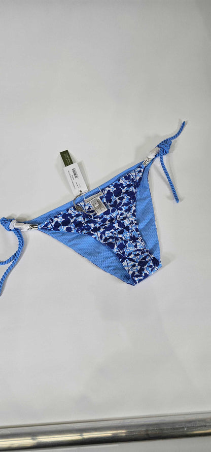 Heidi Klein - Blue Tuscany Reversible Tie Side Bikini Bottom - Blue Size: L
