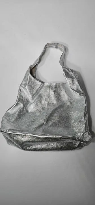Luisa Vannini - Luisa Vannini-ss24 Lv 8150 Argento-*-silver-silver Italian Leather Top Handle Bag-silver - Silver Size: *