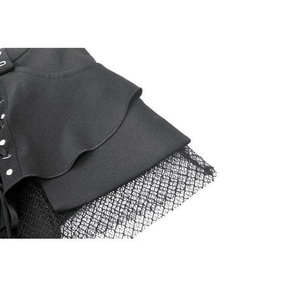 Dark in Love Lace-Up Layered Goth Convertible Flare Trousers or Shorts