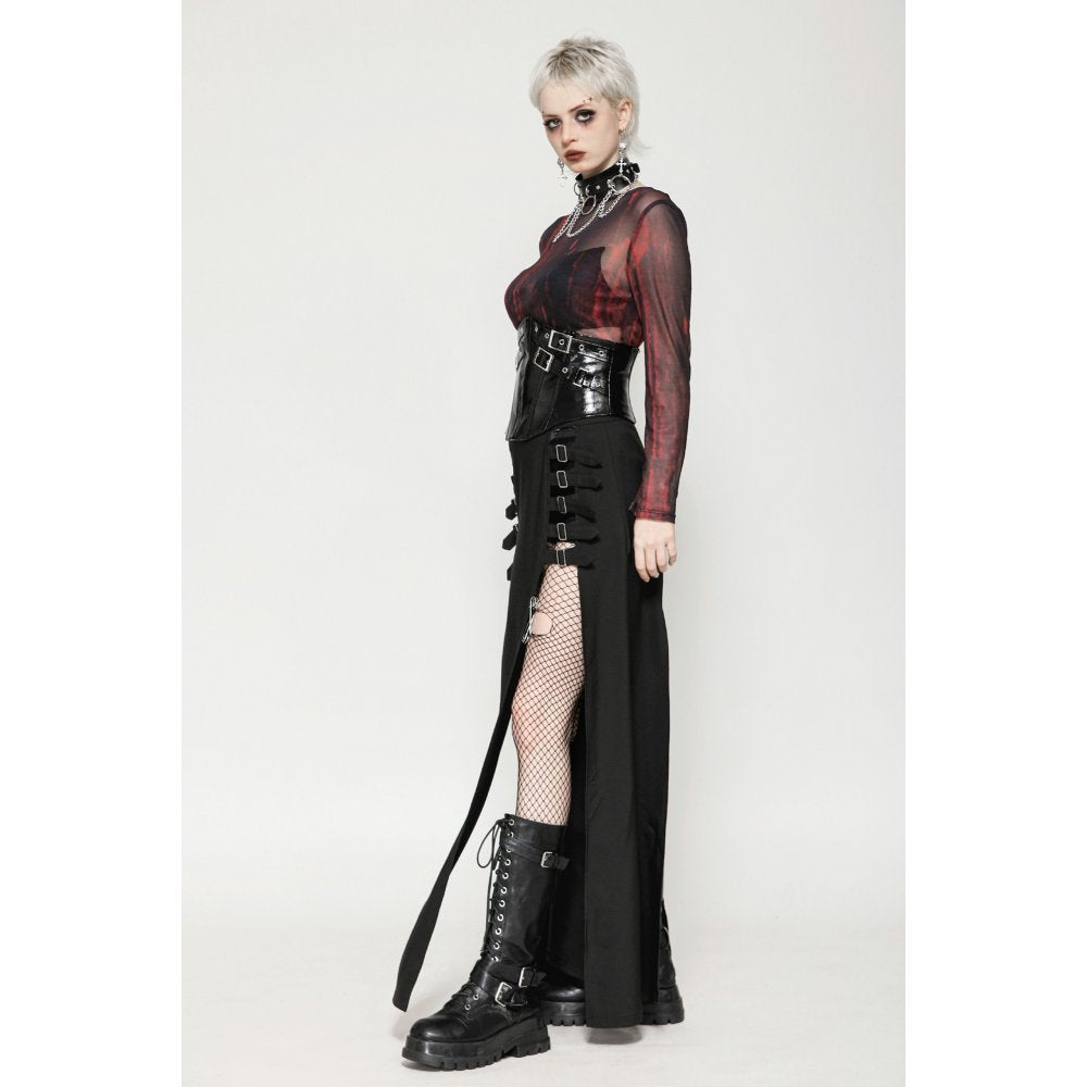 Dark in Lia Punk Love Patent Leather Waist Corset with Metal Accents