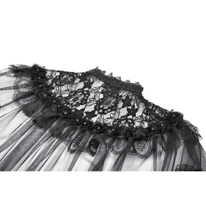 Dark in Love Morwenna Gothic Lace Ruffle Capelet