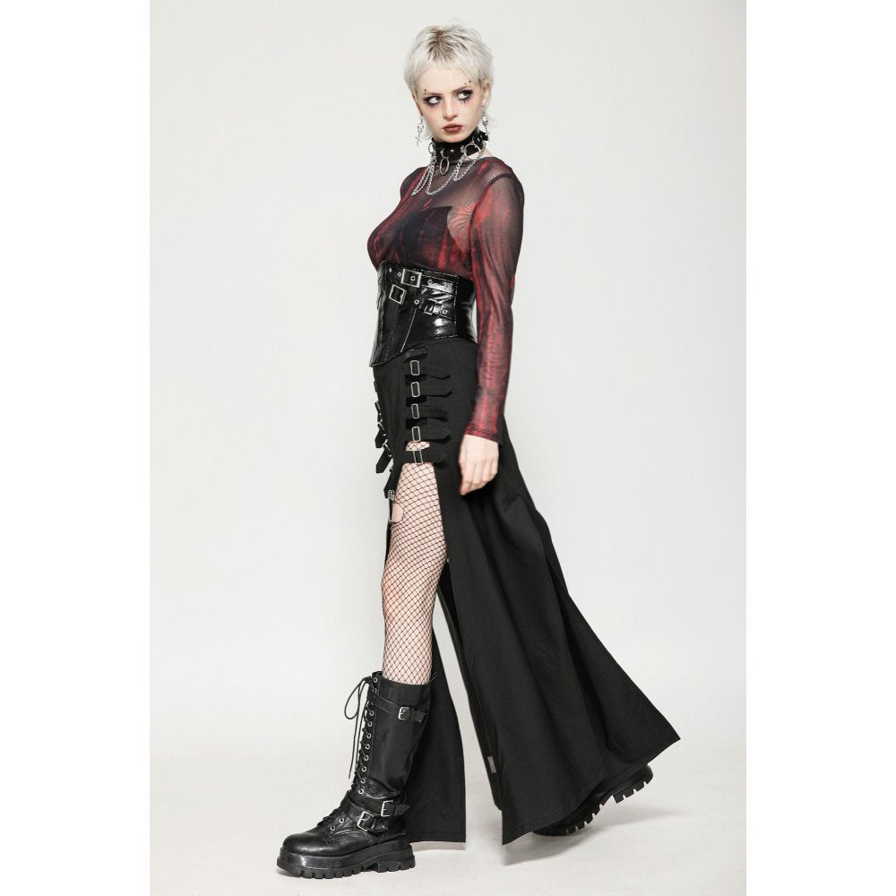 Dark in Lia Punk Love Patent Leather Waist Corset with Metal Accents
