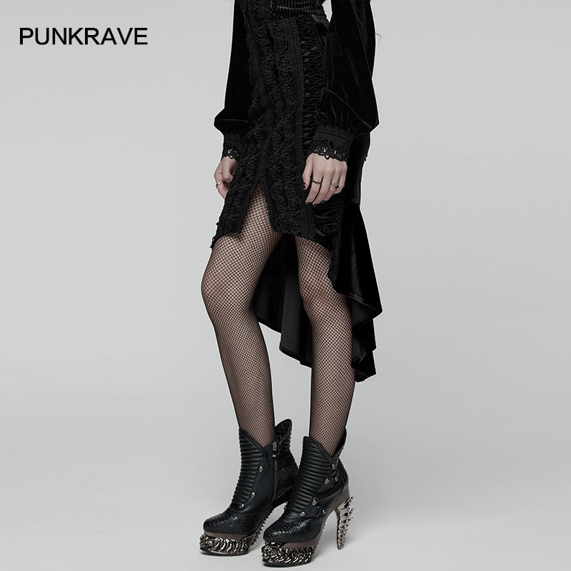 Punk Rave – Belladonna Goth Rose Fishtail Skirt