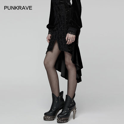 Punk Rave – Belladonna Goth Rose Fishtail Skirt