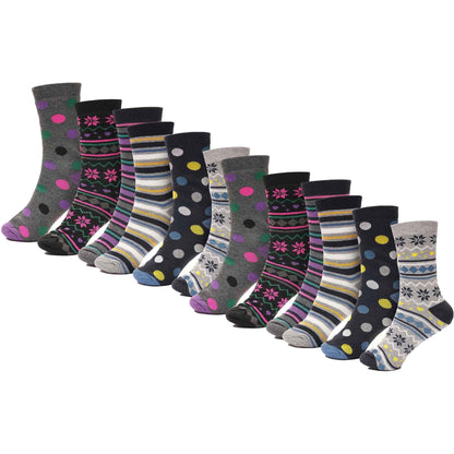 12 Pack Womens Thermal Winter Socks Extra Warm for Cold Weather High Insulation with 2.3 Tog Rating Perfect for Work Boots and Outdoor Activities by Heatwave Thermalwear