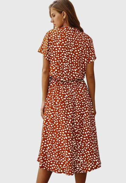 Amber - Printed V-Neck Dress