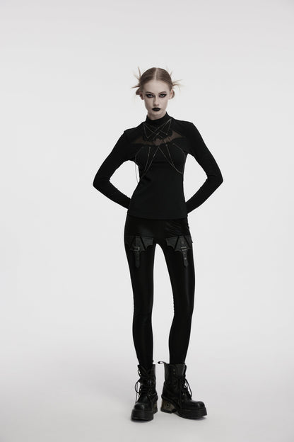 Punk Rave Morrigan Bat Chain Goth Top In Black