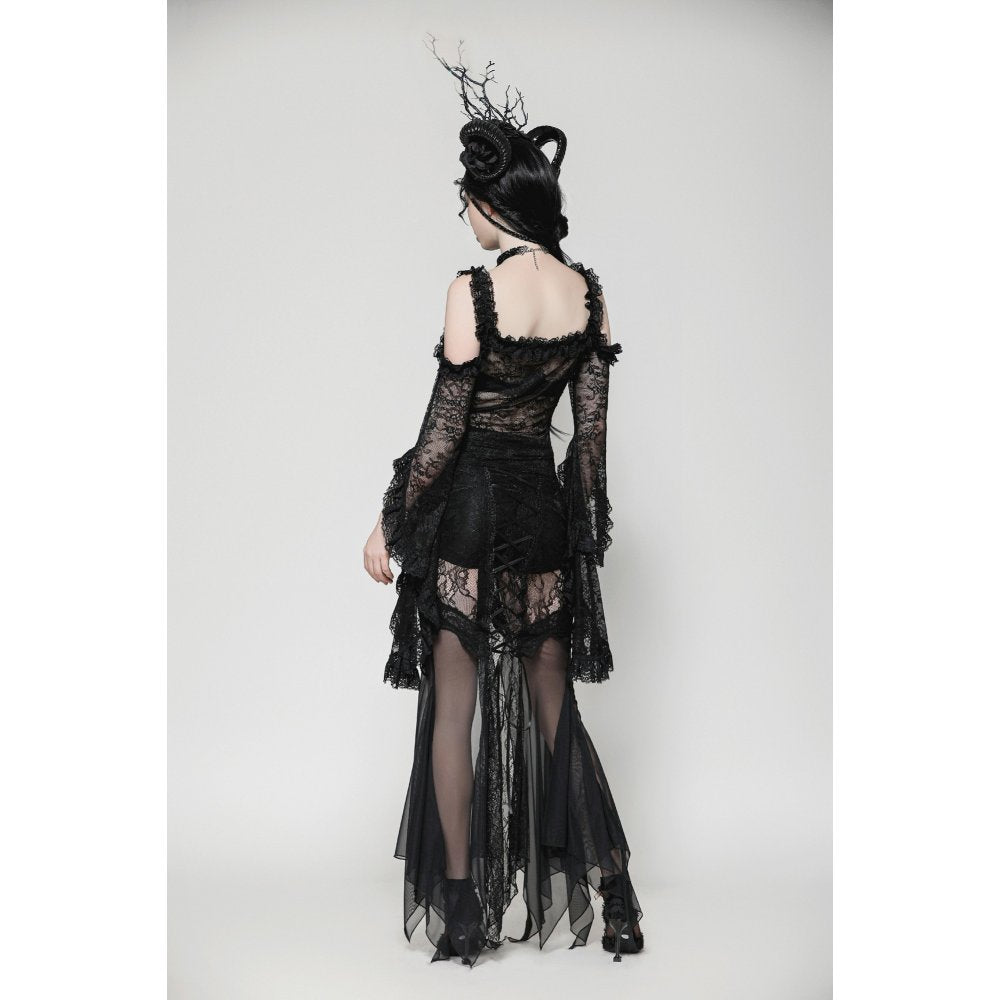 Dark in Love Nevaeh Gothic Lace and Mesh Mermaid Skirt