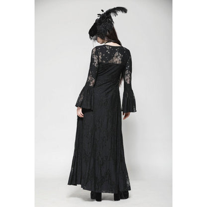Dark in Love Emersyn Elegant Gothic Lace-Trimmed Long Robe