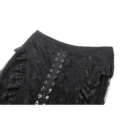 Dark in Love Nevaeh Gothic Lace and Mesh Mermaid Skirt