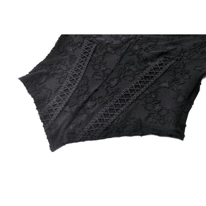 Dark in Love Zuri Gothic Romantic Lace Patchwork Bell-Sleeve Layered Cuff Top